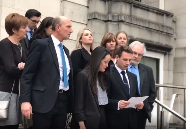 Sarah and Tom Richford outside Maidstone Coroner’s Court 