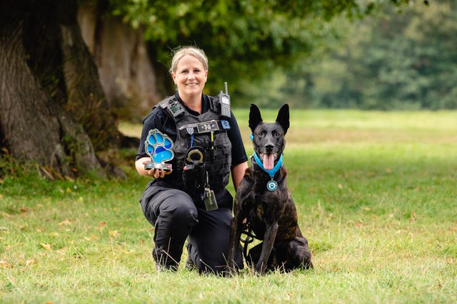 Pc Kelly Walker and Dutch shepherd Bart