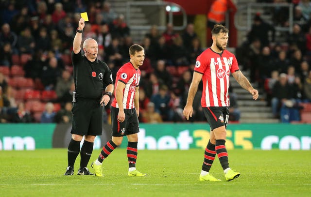 Charlie Austin was less than impressed with referee Simon Hooper's display (Mark Kerton/PA).