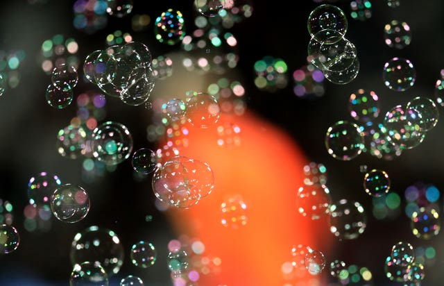 Bubbles seen at a football match (Adam Davy/PA)