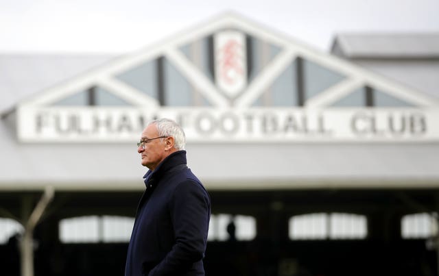 Fulham manager Claudio Ranieri. (PA)