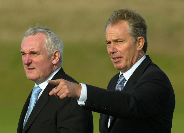 Tony Blair (right) and Bertie Ahern