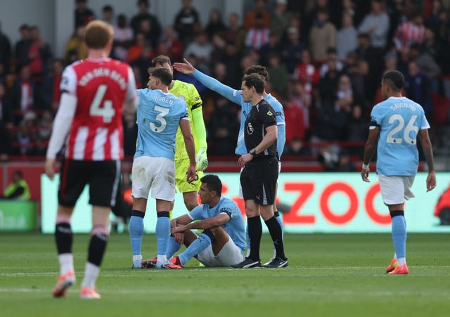 Rodri picked up an injury in the first half