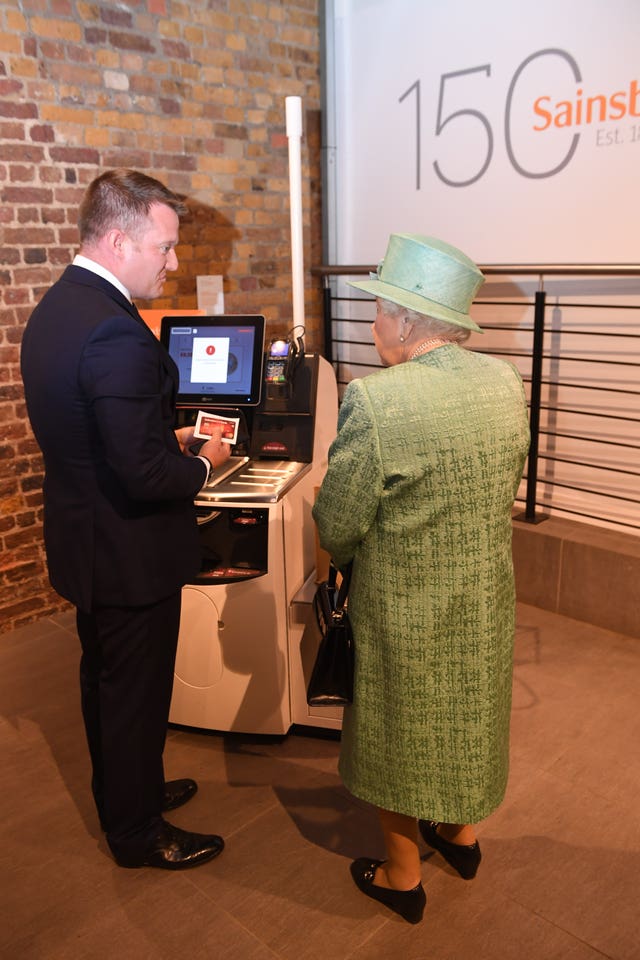 Queen visits Sainsbury’s anniversary model.