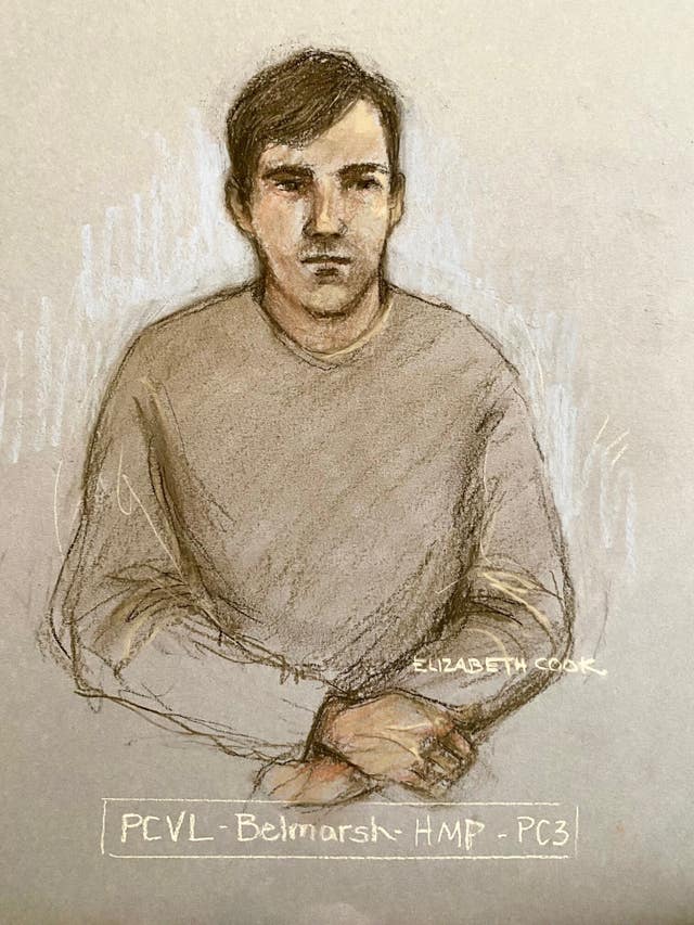 Court artist sketch of Stanislav Carpiuc