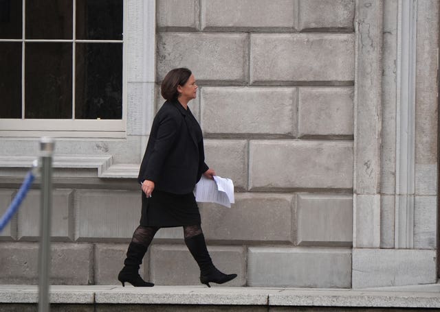 Mary Lou McDonald arriving at Leinster House on Tuesday