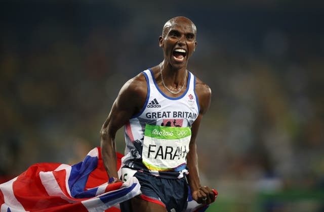 Mo Farah celebrates winning Olympic gold in Rio