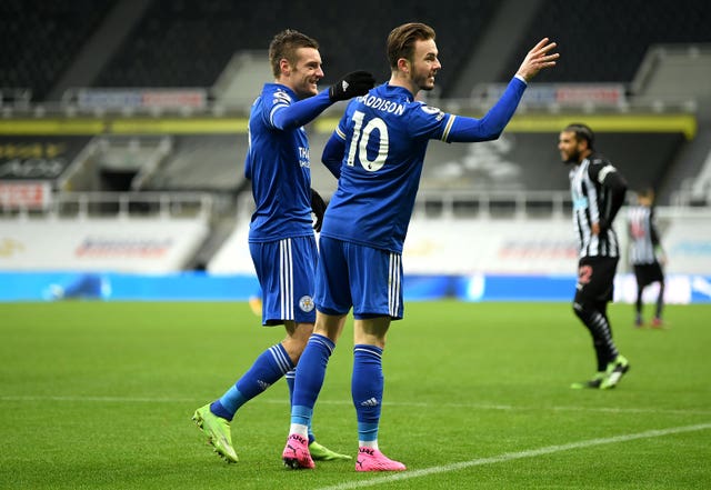 James Maddison celebrates his goal at Newcastle