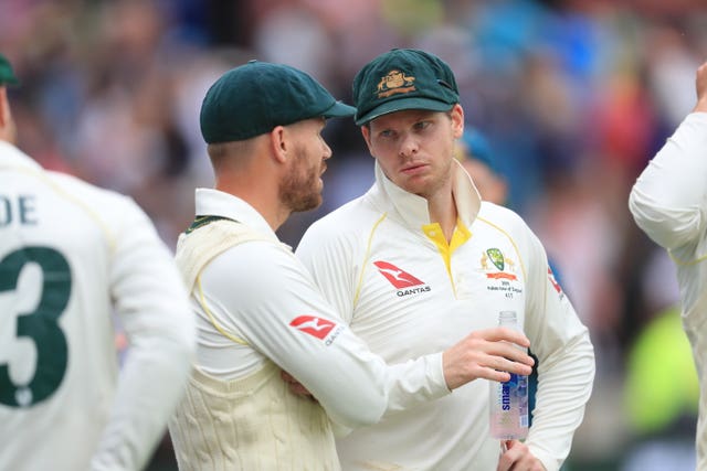 Australia's Steve Smith, right, and David Warner were both handed 12-month bans