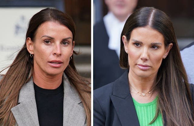 Coleen Rooney (left) and Rebekah Vardy during the Wagatha Christie libel trial (Yui Mok/PA)