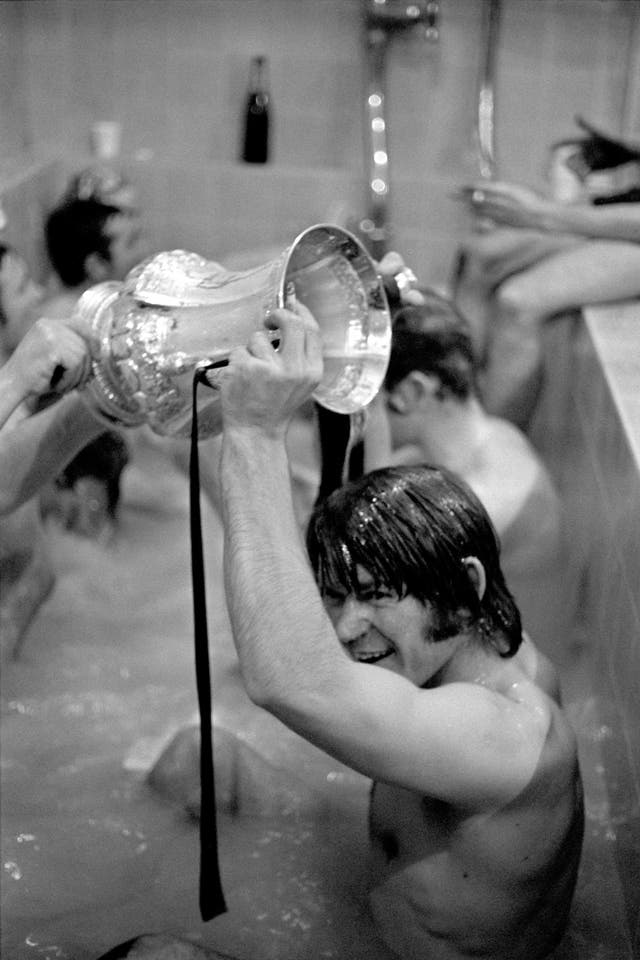 Dave Webb celebrates Chelsea's 1970 FA Cup win