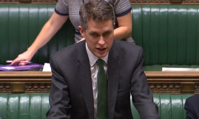 Education Secretary Gavin Williamson (House of Commons/PA Wire)