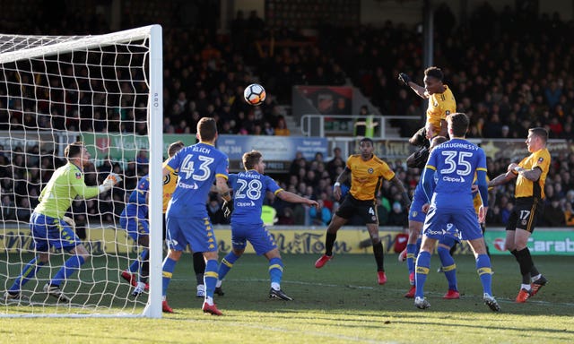 Shawn McCoulsky heads Newport's winner against Leeds