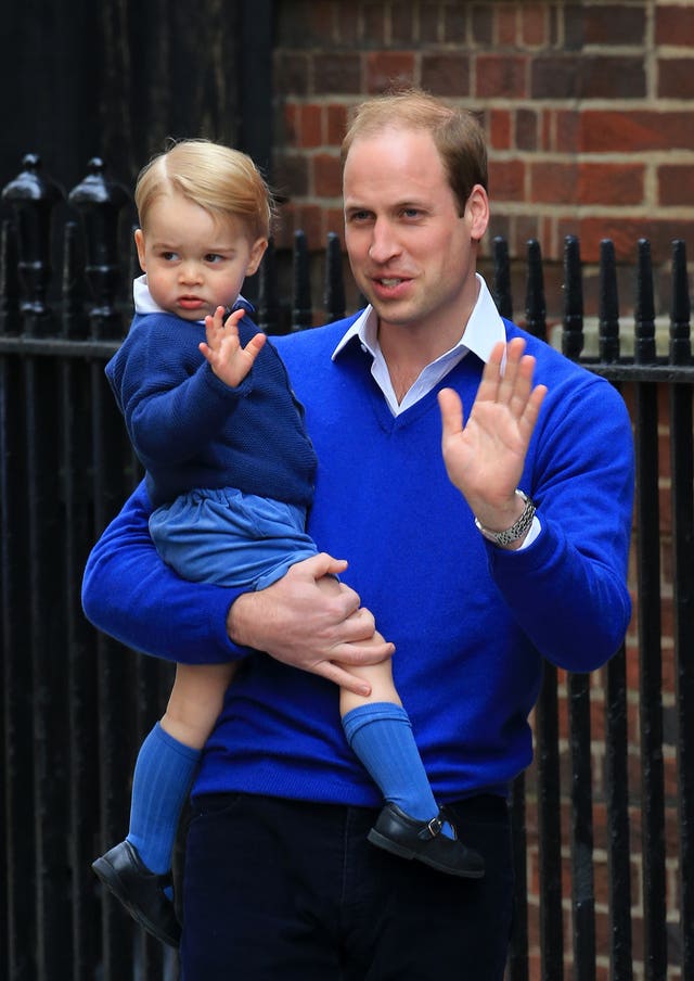 Prince George waves as he arrives at the Lindo Wing in 2015 (Gareth Fuller/PA)