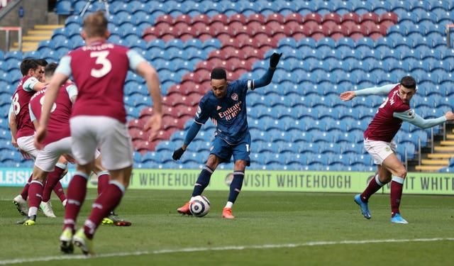 Pierre-Emerick Aubameyang opened the scoring at Turf Moor