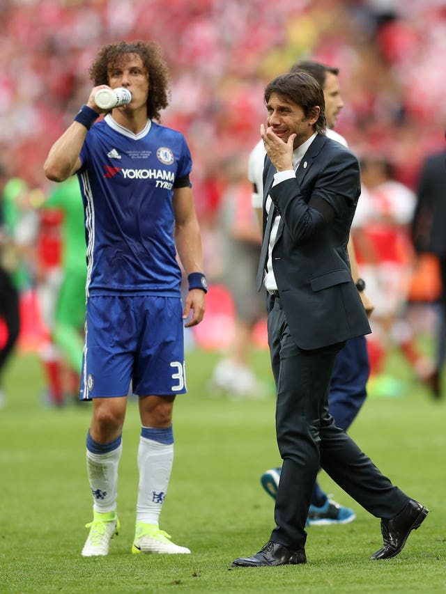 David Luiz, left, was