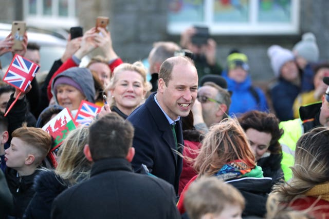 The Duke of Cambridge outside the RNLI Mumbles lifeboat station