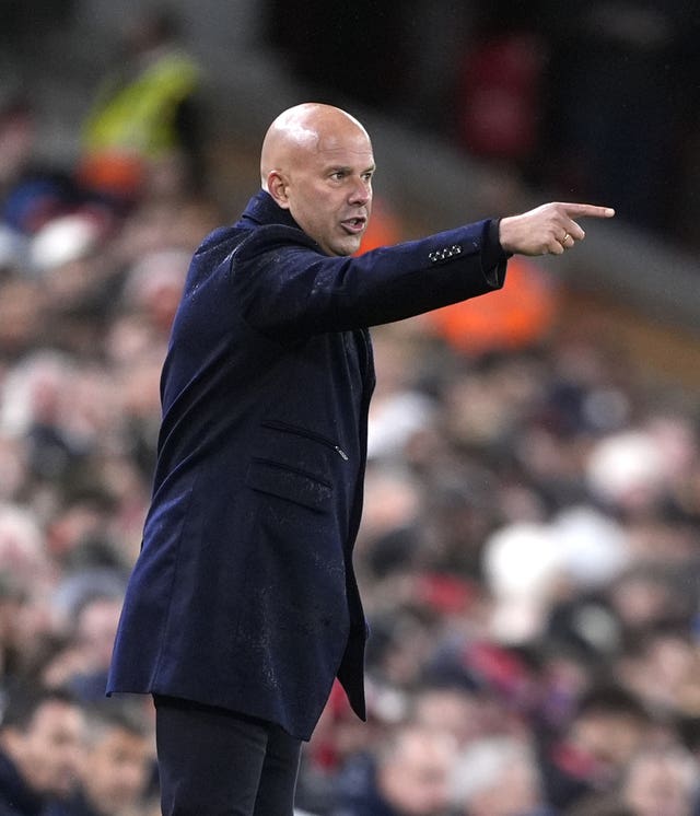 Liverpool manager Arne Slot points