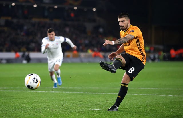 Ruben Neves missed the chance to give Wolves the lead when his penalty was saved