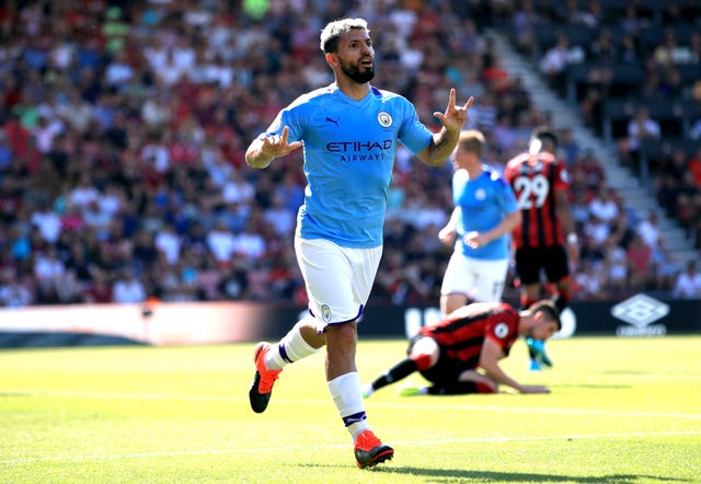 Sergio Aguero was on target as champions Manchester City saw off Bournemouth