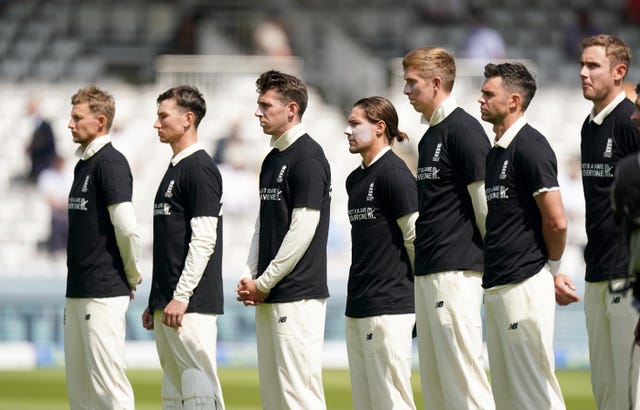England players again donned anti-discrimination T-shirts ahead of the match