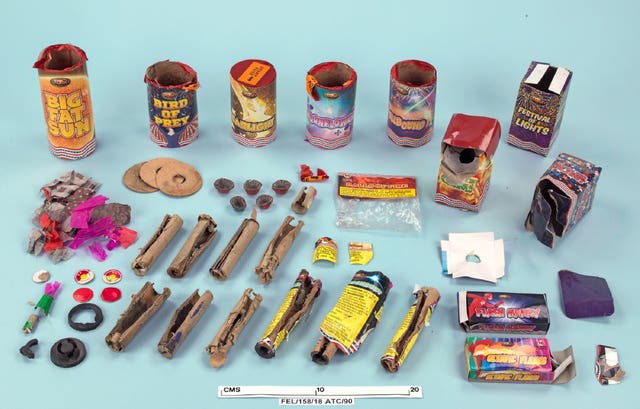 Fireworks seen during the trial of Fatah Mohammed Abdullah who has been jailed for life