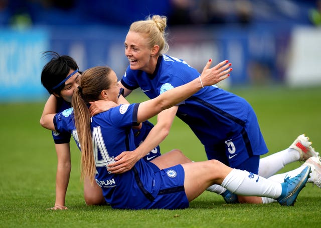 Fran Kirby (centre) scored six goals in Chelsea's Champions League campaign last season (John Walton/PA).