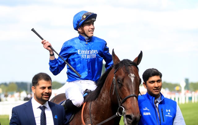 James Doyle celebrates winning the Diamond Jubilee Stakes with Blue Point