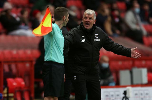 AFC Wimbledon parted company with manager Glyn Hodges (right) on Saturday (Steven Paston/PA).