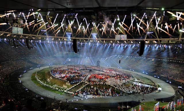 Fireworks light up the sky during the 2012 opening ceremony 