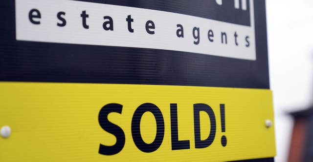 A sold board outside a property in Staines-upon-Thames in Surrey