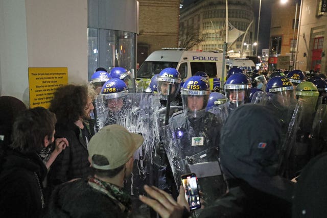 The force said 40 officers were assaulted (Andrew Matthews/PA)