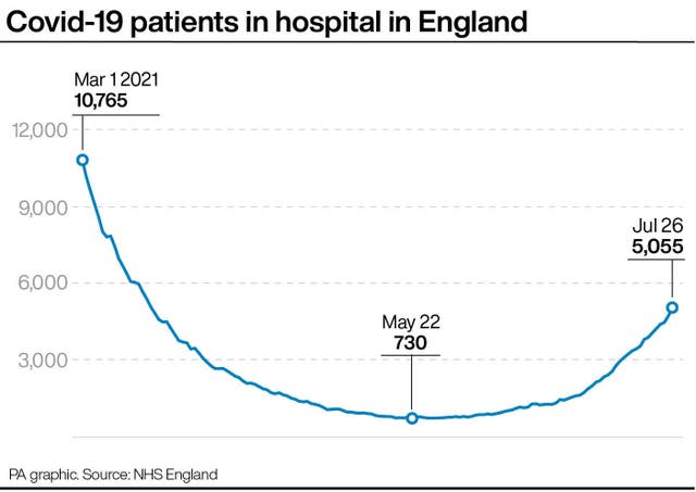 Covid-19 patients in hospital in England