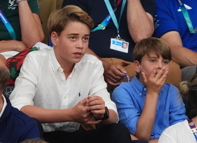 Prince George with Prince Louis