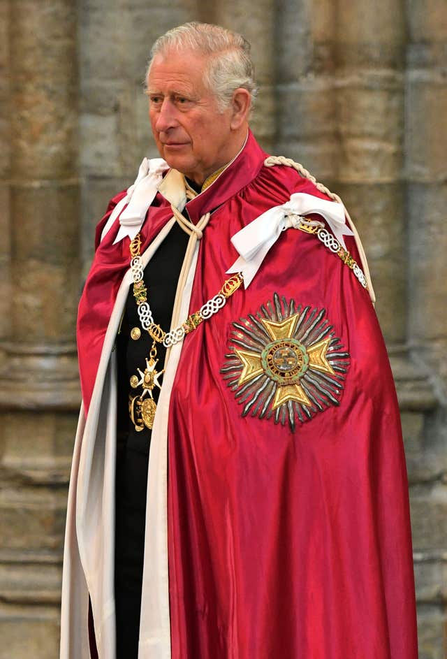 The King as the Prince of Wales attending the Order of the Bath ceremony in 2018