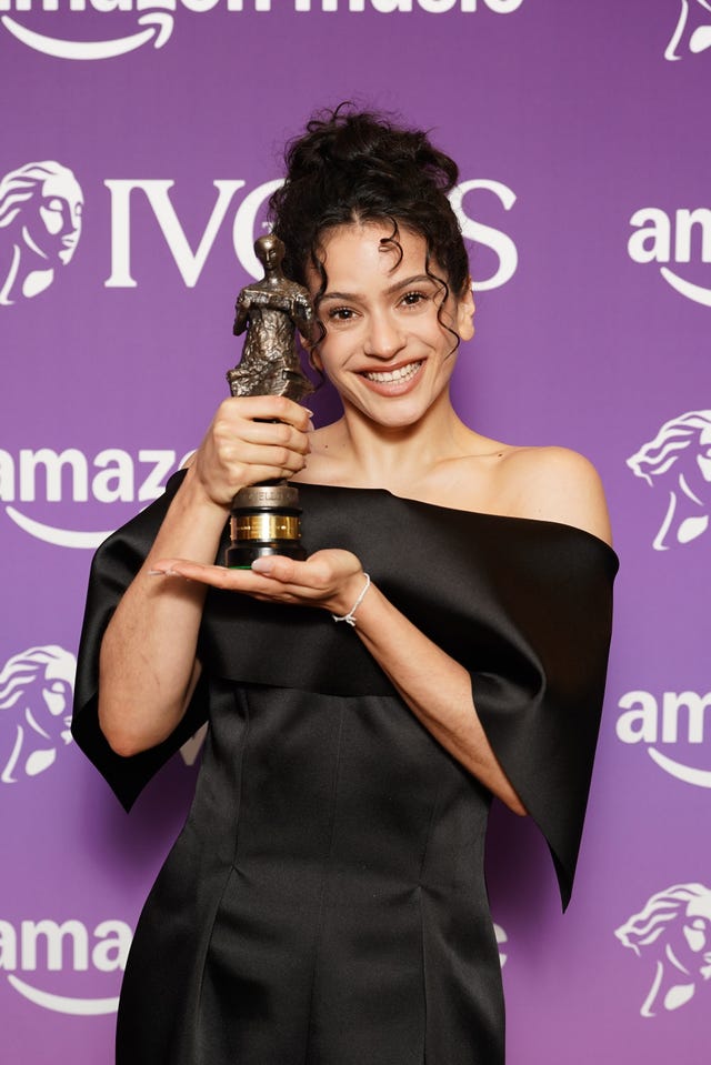 Rosalia with her international songwriter of the year award at the Ivor Novello Awards