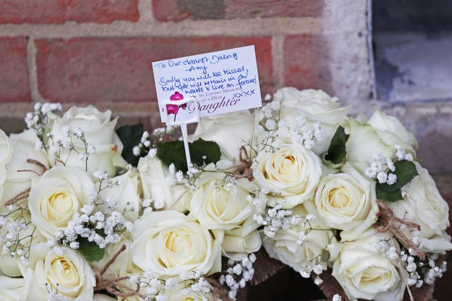 Floral tributes to Amy Appleton in Copthorne 