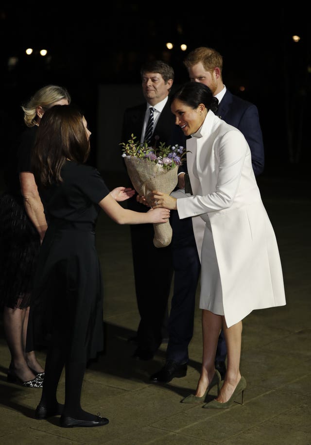 The Duke and Duchess of Sussex arrive at a gala performance of The Wider Earth at the Natural History Museum in London