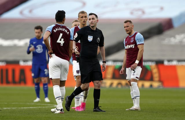 Fabian Balbuena was sent off