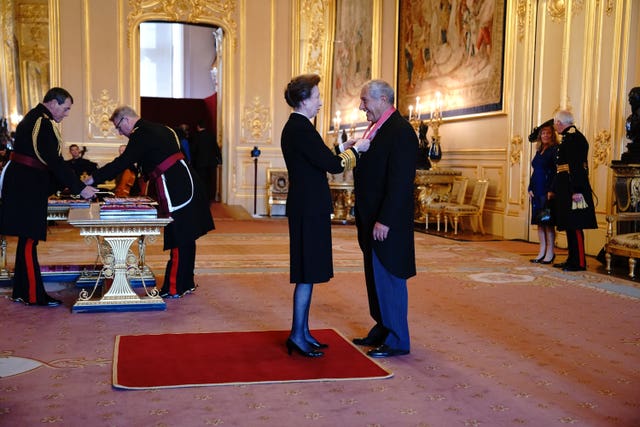 Bob Champion is made a CBE by the Princess Royal at Windsor Castle