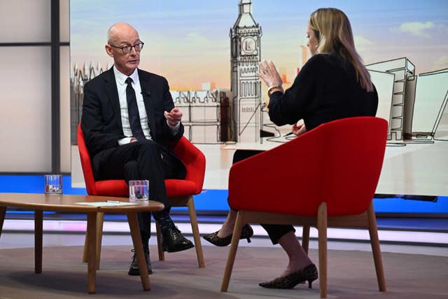 Work and Pensions Secretary Pat McFadden on Sunday with Laura Kuenssberg