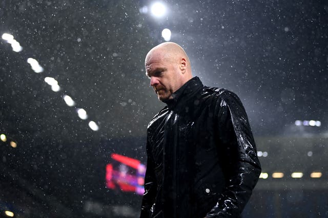 Burnley manager Sean Dyche walks off the pitch dejected