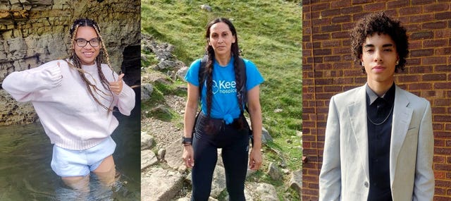 (Left to right) Thirteen-year-old Giselle Prosper, Juliana Falcon, 48, and 16-year-old Kyle Prosper (Bedfordshire Police/PA)