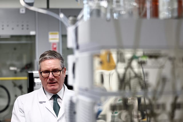 Prime Minister Sir Keir Starmer visiting a university lab