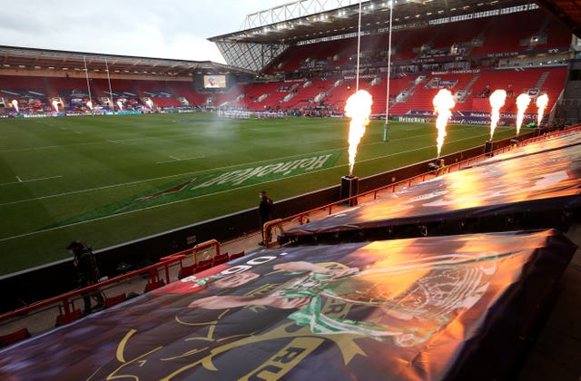 Fireworks greet the teams despite an empty stadium