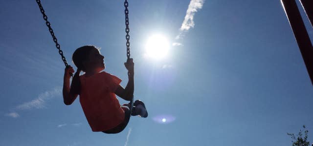 Child on swing