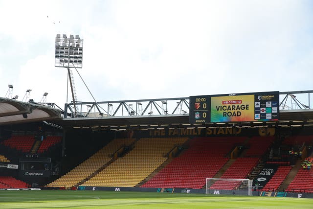 Like all other stadiums, Vicarage Road will be empty when Watford return to action this weekend.