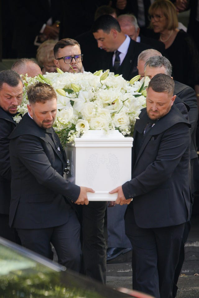 The coffin is taken from Swansea Minster