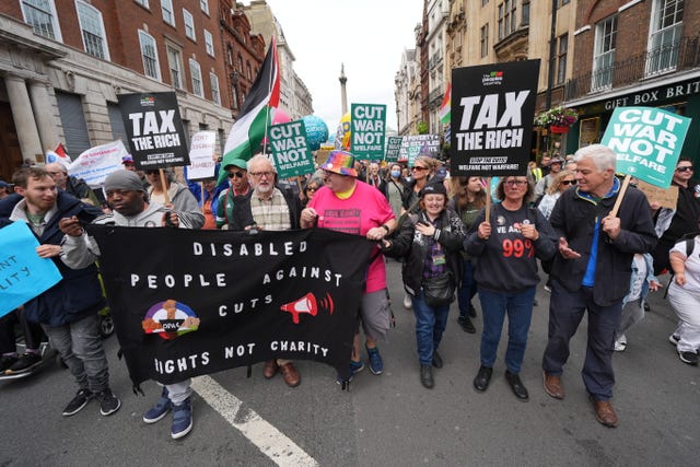 Former Labour Party leader Jeremy Corbyn attending the People’s Assembly Against Austerity protest in central London