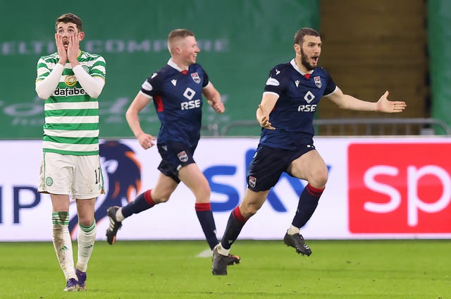 Ross County’s Alex Iacovitti celebrates scoring his side’s second goal